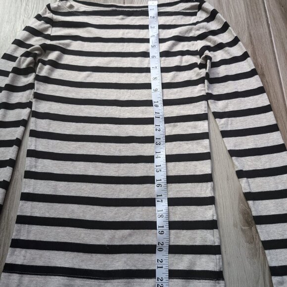 Gap Women’s Favorite Long Sleeve Shirt XS Black White Striped Crewneck Tee - Picture 5 of 5
